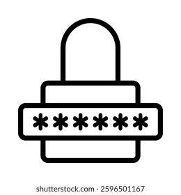 Password icon illustration in line style. Perfect for website mobile app presentation. Suitable for any user interface and user experience