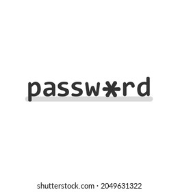 Password icon illustration. Vector in flat design