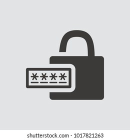 Password icon isolated of flat style. Vector illustration.
