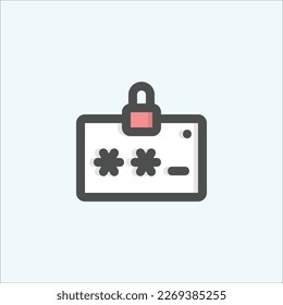 password icon, isolated internet colored outline icon in light blue background, perfect for website, blog, logo, graphic design, social media, UI, mobile app