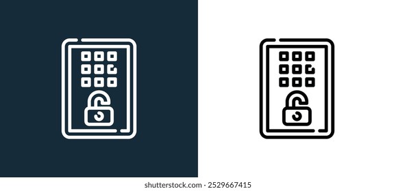 Icono de Contraseña aislado en colores blanco y negro Icono de Vector lineal de contorno de Contraseña de bloqueo y colección de llave para App móviles, Web y UI.