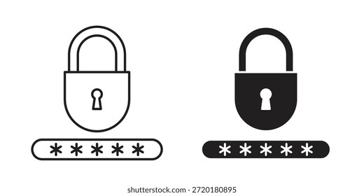 Password icon in line design. Simple icon vector