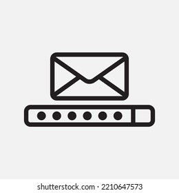 Password icon in line style about email, use for website mobile app presentation