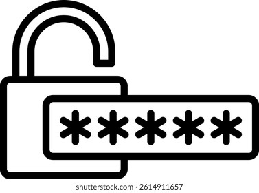 Password Icon Line Vector Illustration