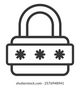 Password Icon Lineal Style Vector Illustration