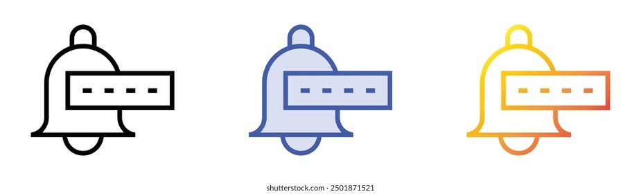 password icon. Linear, Blue Fill and Gradient Style Design Isolated On White Background
