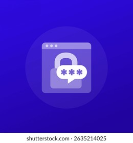 ícone de senha com um bloqueio, design transparente