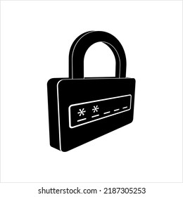 Passwortsymbol, Kennwortfreigabe sperren Symbol Vektorgrafik-Illustration
