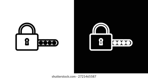 Password icon logo concept in strokes
