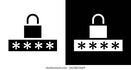Icono de Contraseña para diseño de interfaz de usuario de App móvil de Web de logotipo.