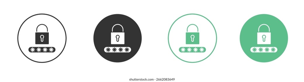Password icon Minimal Flat Line Vector Icon Set.