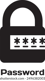 Password icon. Monochrome style design from internet security collection. UI. Pixel perfect simple pictogram password icon. Web design, apps,
