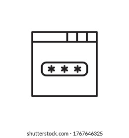 icono de contraseña diseño de ilustración vectorial estilo negro. aislado en fondo blanco