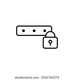 Password icon Outline set in black and white color