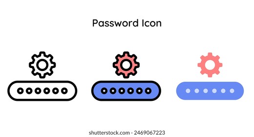 Password Icon related to maintenance, setting, internet, security.