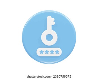 Password icon rendering illustration 3d element