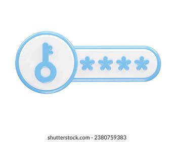 Elemento 3d de la ilustración del icono de contraseña