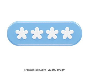 Password icon rendering illustration 3d element