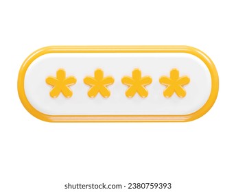 Password icon rendering illustration 3d element