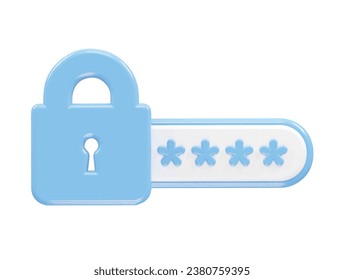 Password icon rendering illustration 3d element