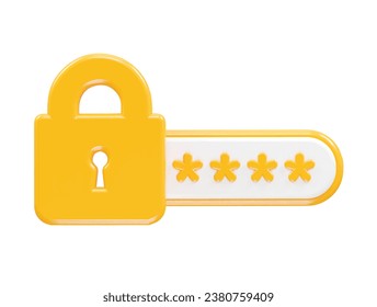 Password icon rendering illustration 3d element