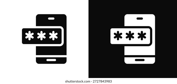 Password Icon Set Black And White