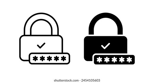 Password Icon Set. for mobile concept and web design. vector illustration