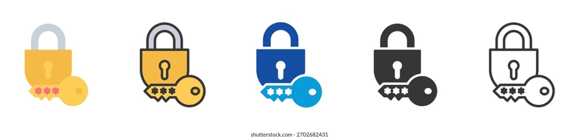 password icon set multi style various collection