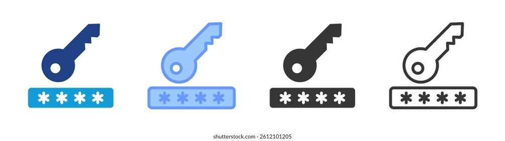 Password icon set multiple style collection