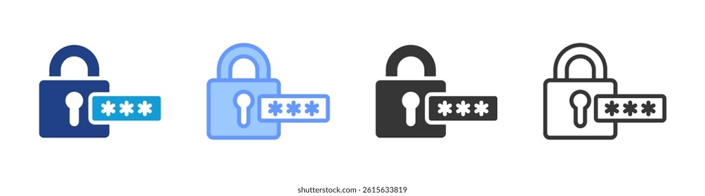 Password icon set multiple style collection
