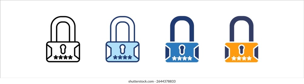Password Icon Set Multiple Style Collection