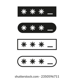 Password icon set. Vector illustration. EPS 10.