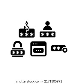 Password Icon Set Vector Symbol Design Illustration