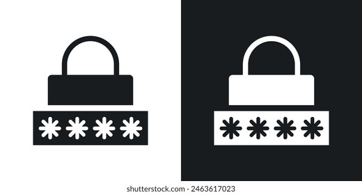 Password Icon Set. Vector Symbols for Login and Security Codes.