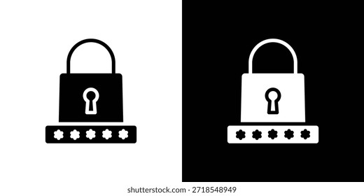 Password icon silhouette vector illustration isolated flat style