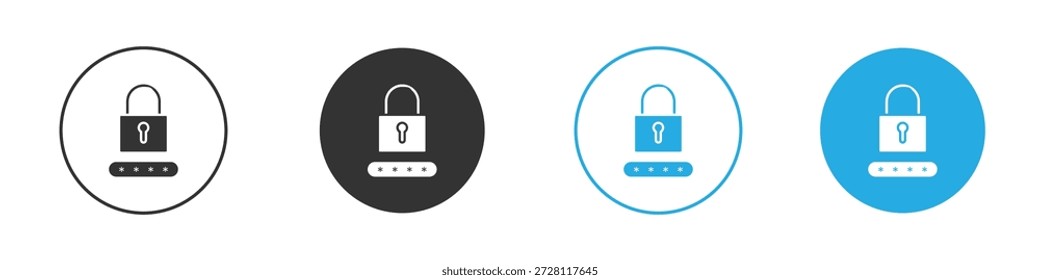ícone Senha. ilustração simples gráfico rabiscar preto design