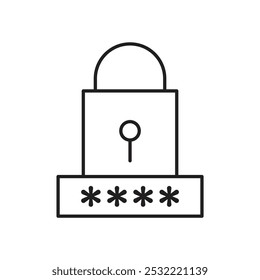 ícone Senha. ícone de linha fina simples.