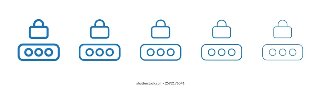Password icon Symbol collection thin outline set