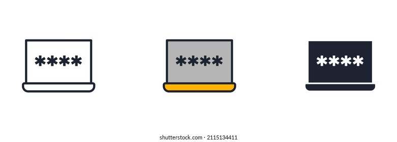 Plantilla de símbolo de icono de contraseña para la ilustración vectorial de la colección de diseño gráfico y web