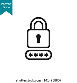 password icon in trendy flat design, lock icon 