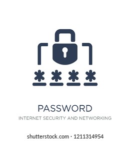 Password icon. Trendy flat vector Password icon on white background from Internet Security and Networking collection, vector illustration can be use for web and mobile, eps10