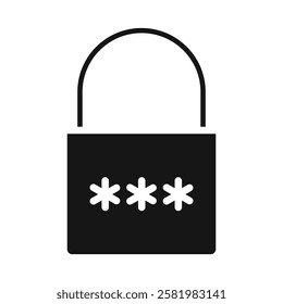 Password icon Vector flat thin line illustration