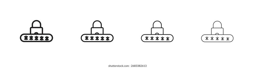 Password icon vector graphics. black style vector icons