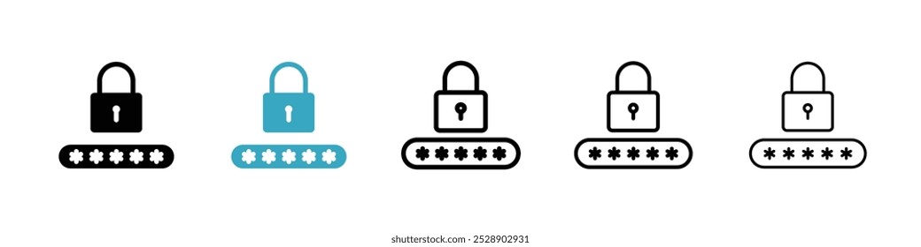Password icon vector illustration set