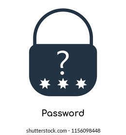 Password icon vector isolated on white background, Password transparent sign , symbols or elements in filled style