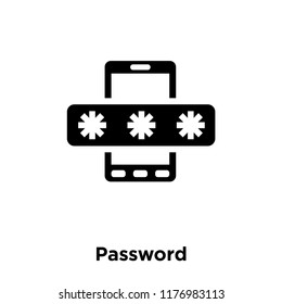 Password icon vector isolated on white background, logo concept of Password sign on transparent background, filled black symbol