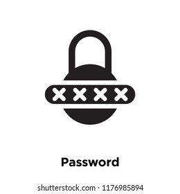 Password icon vector isolated on white background, logo concept of Password sign on transparent background, filled black symbol
