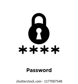Password icon vector isolated on white background, logo concept of Password sign on transparent background, filled black symbol