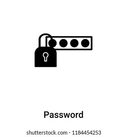 Password icon vector isolated on white background, logo concept of Password sign on transparent background, filled black symbol