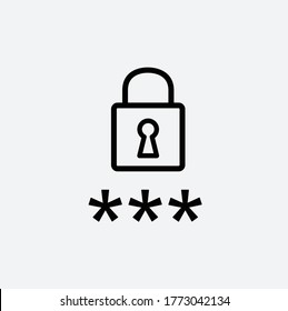 Ilustración del logotipo del vector de contraseña estilo plano